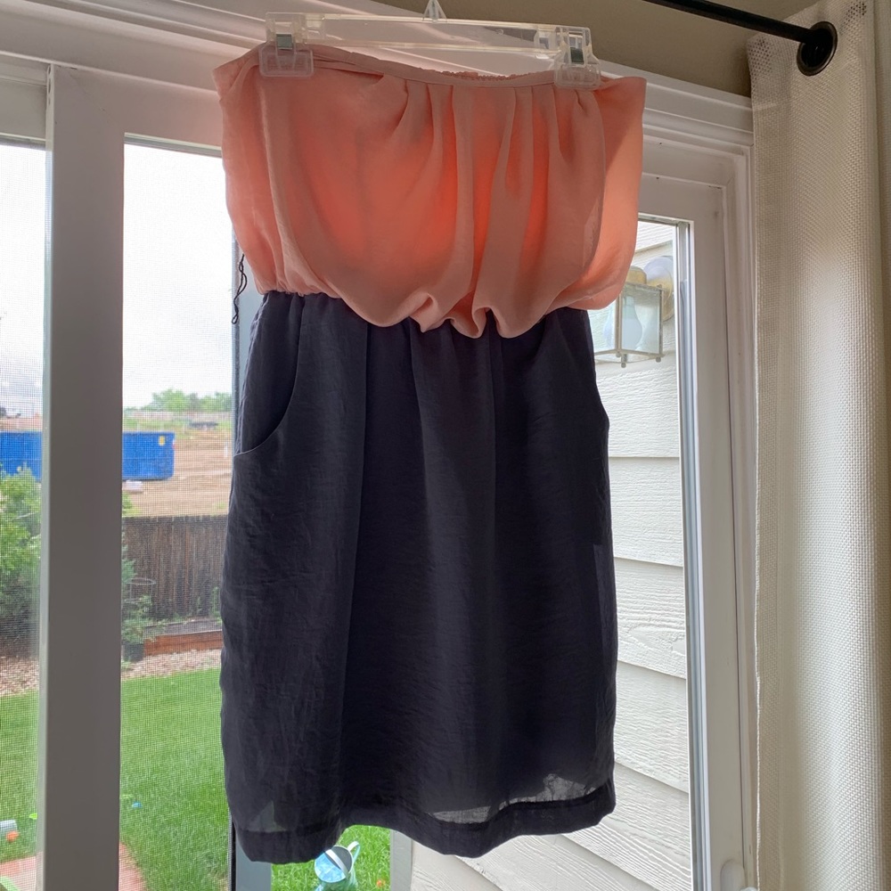 Strapless satin dress